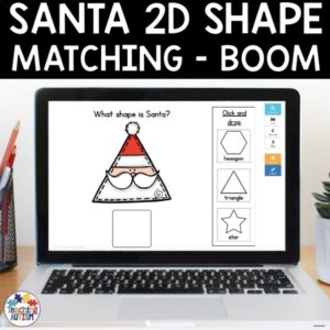 Santa 2D Shape Boom Cards | Math Distance Learning