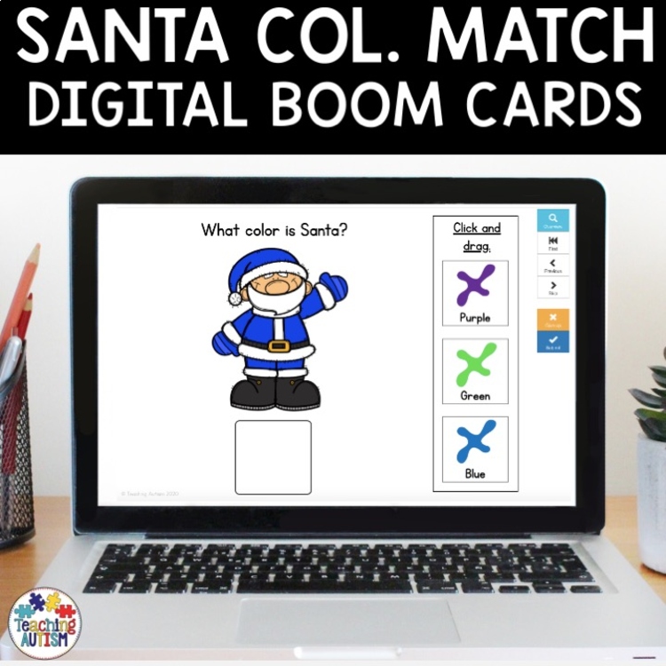 Santa Color Matching | Boom Cards Distance Learning