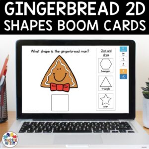 Gingerbread Man 2D Shape Boom Cards | Math Distance Learning