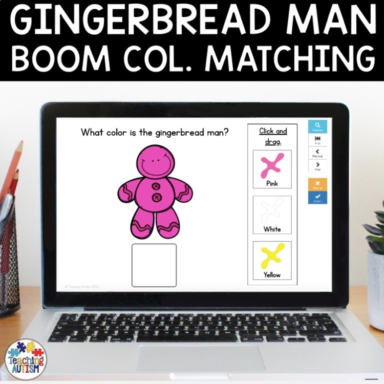 Gingerbread Man Color Matching | Boom Cards Distance Learning