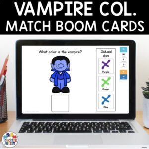 Vampire Halloween Color Matching | Boom Cards Distance Learning