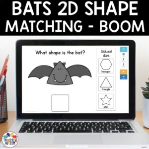 Bats 2D Shape Matching | Halloween Math Boom Cards