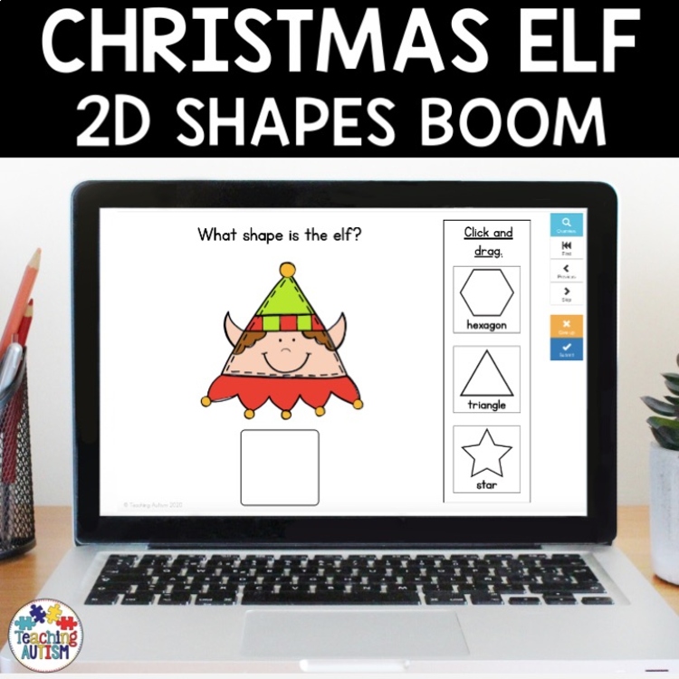 Elves 2D Shape Matching | Christmas Math Boom Cards