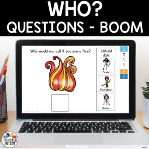 Who? Questions Boom Cards | Wh Questions for Speech Therapy