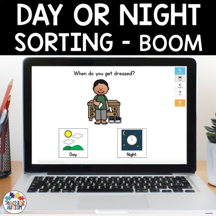 Day and Night Sorting Boom Cards | Special Education Distance Learning