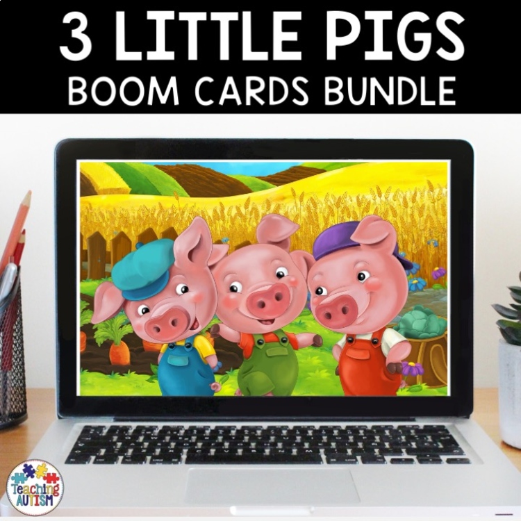 3 Little Pigs Boom Cards Bundle | Distance Learning