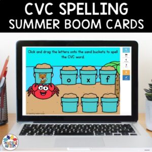 CVC Words Spelling | Summer Boom Cards