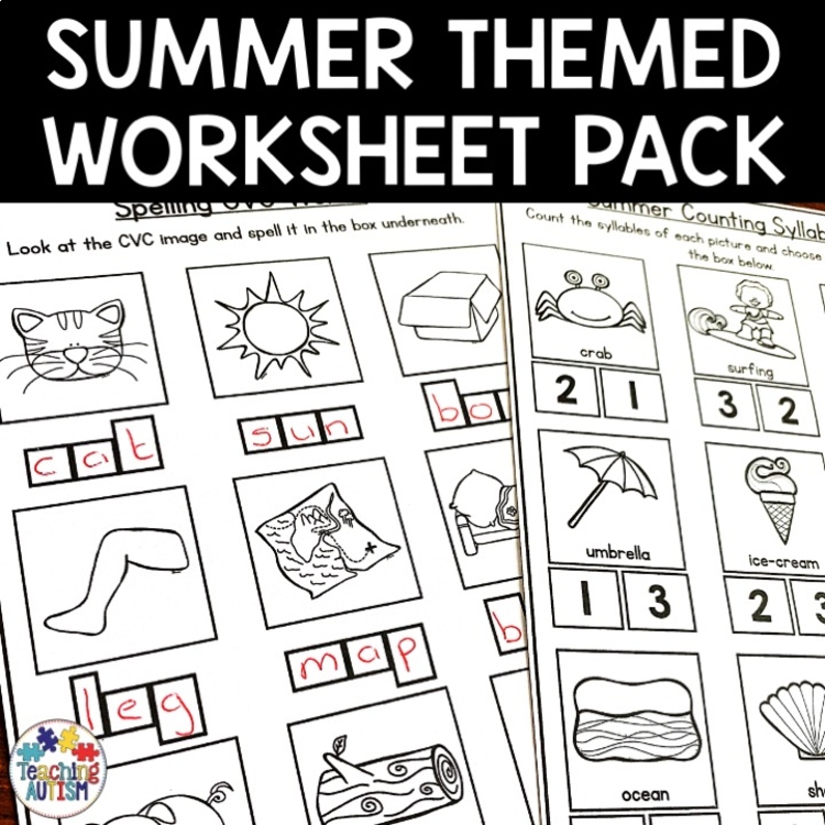 ESY Distance Learning Summer Worksheets