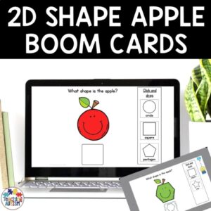 Apple Math Activities 2D Shape Matching Boom Cards