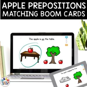 Apple Prepositions Speech Therapy Distance Learning Boom Cards