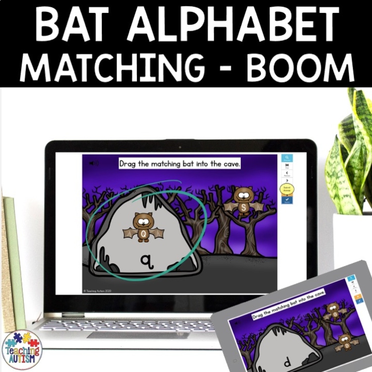 Bat Activities | Alphabet Matching Boom Cards