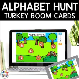 Alphabet Recognition Turkey Detective Game | Thanksgiving Boom Cards