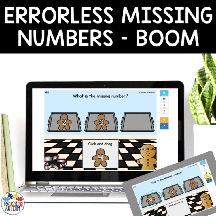 Gingerbread Man Missing Numbers to 10 | Errorless Learning Boom Cards