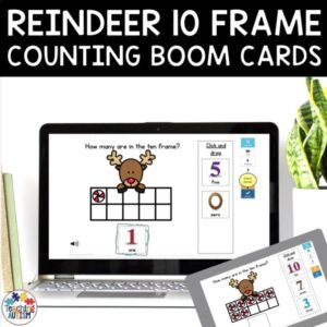 Reindeer Ten Frame Counting | Christmas Boom Cards