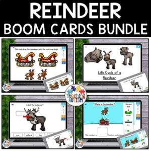 Reindeer Activities Boom Cards Bundle | Christmas Distance Learning