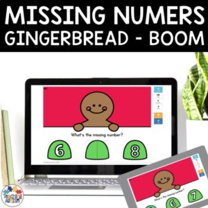 Gingerbread Man Activities | Missing Numbers 0-10 Math Boom Cards