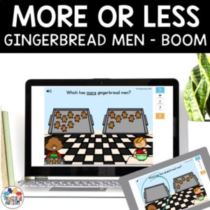 More or Less Boom Cards | Gingerbread Man Activities