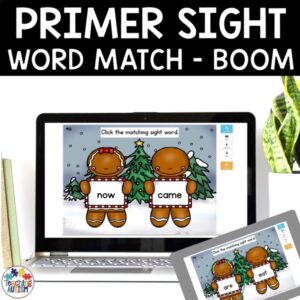 Primer Sight Words Boom Cards | Gingerbread Man Activities