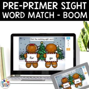 Pre Primer Sight Words Boom Cards | Gingerbread Man Activities