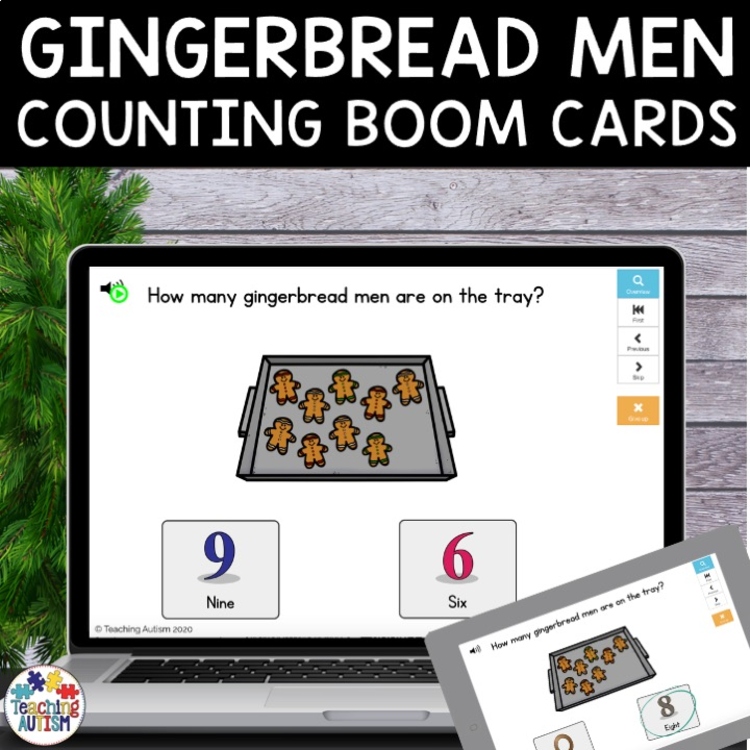 Gingerbread Man Activities | Counting Boom Cards