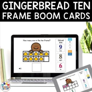 Gingerbread Man Ten Frame Counting | Christmas Boom Cards