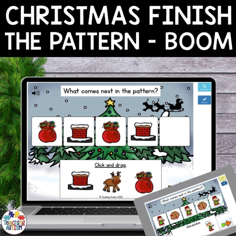 Christmas Patterns Math Boom Cards