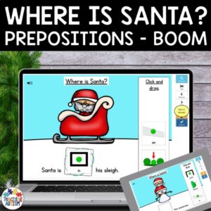 Santa Prepositions Speech Therapy | Christmas Boom Cards