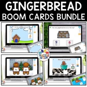 Gingerbread Man Boom Cards for Special Education | Winter Digital Activities