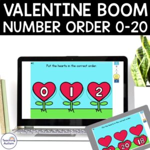 Valentine Number Order Boom Cards 0–20 | Ordering Numbers Math for Special Educa