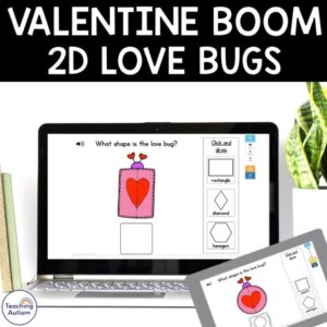 Valentine's Day Math Activities 2D Shape Matching Boom Cards