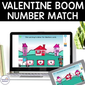 Valentine's Day Ordering Numbers | Math Boom Cards