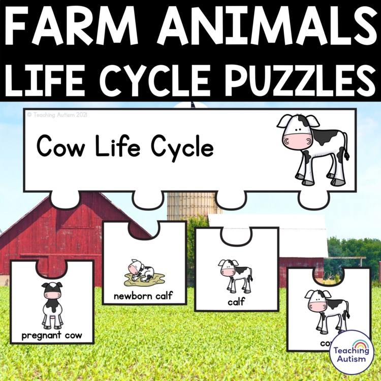 Farm Animals Life Cycles Puzzles | Farm Animals Activities