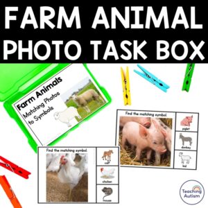 Farm Animals Photo Matching Task Box