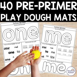 Pre Primer Sight Words Practice | Sight Word Playdough Mats