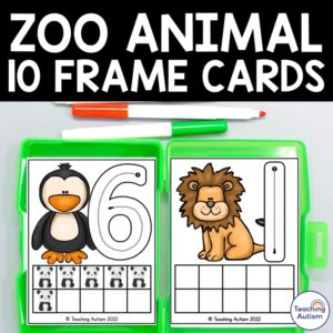 Zoo Activities for Math | Ten Frame Task Cards