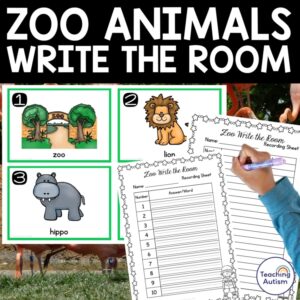 Zoo Animals Write the Room | Zoo Activities