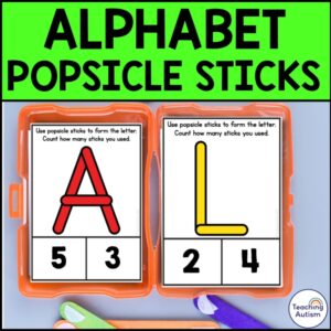 Alphabet Formation Popsicle Sticks | Fine Motor Task Box