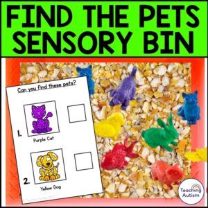 Pet Activities | Find the Pets Sensory Bin Hunt