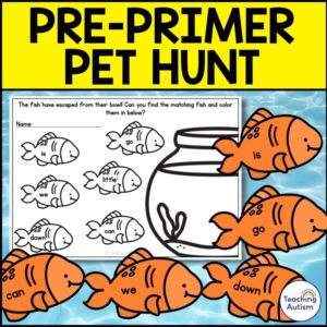 Pre Primer Sight Words | Pet Theme Sight Word Activities