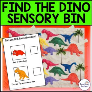 Dinosaur Activities | Find the Dinosaur Sensory Bin Hunt