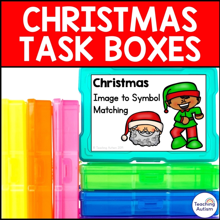 Christmas Task Boxes for Special Education | Christmas Centers Independent Work