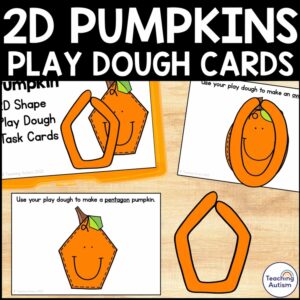 2D Shape Pumpkin Play Dough | Fall Play Dough Cards