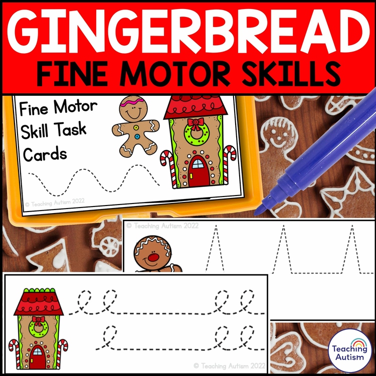 Gingerbread Fine Motor Skill Cards | Gingerbread Man Activities