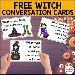 Free Witch Conversation Cards | Witch Day Activities