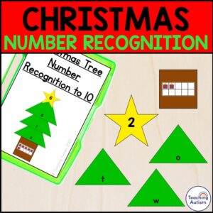 Christmas Number Recognition Task Box for Special Education