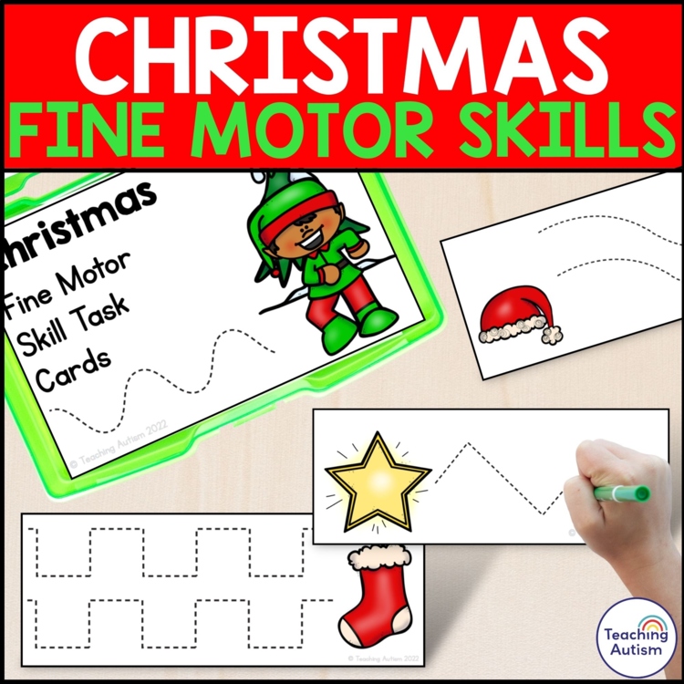 Christmas Fine Motor Skill Cards | Christmas Task Box Activities