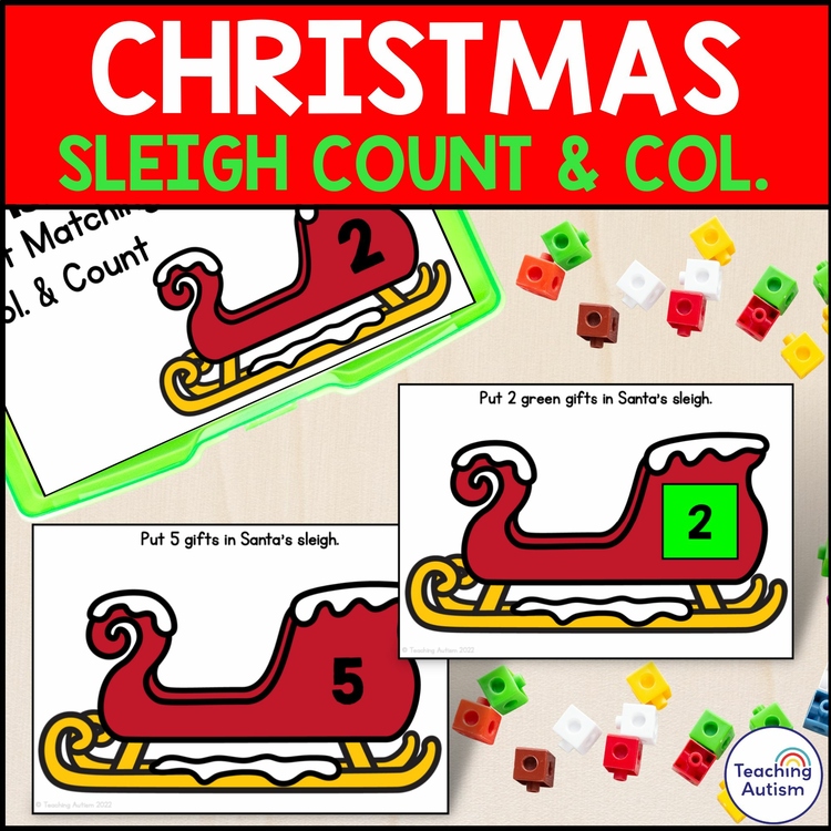 Christmas Counting and Color Recognition | Christmas Task Box Activities