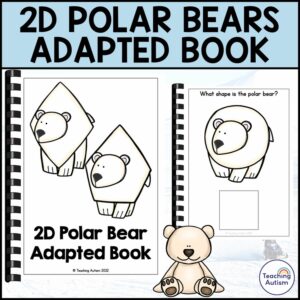 2D Shape Polar Bear Adapted Book for Special Education