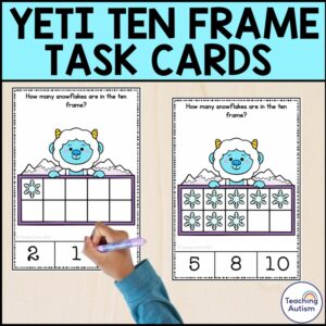 Yeti Math Task Cards, Counting Ten Frames