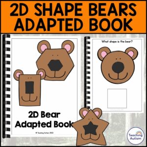 2D Shape Bear Adapted Book for Special Education | Hibernation Activities